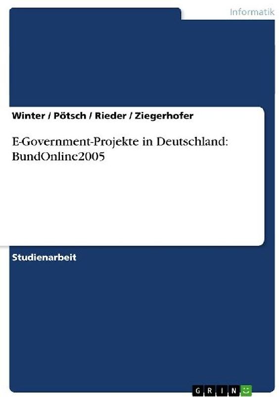 E-Government-Projekte in Deutschland: BundOnline2005