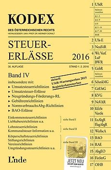 KODEX Steuer-Erlässe 2016, Band IV
