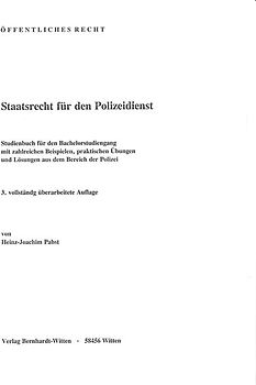 Staatsrecht für den Polizeidienst