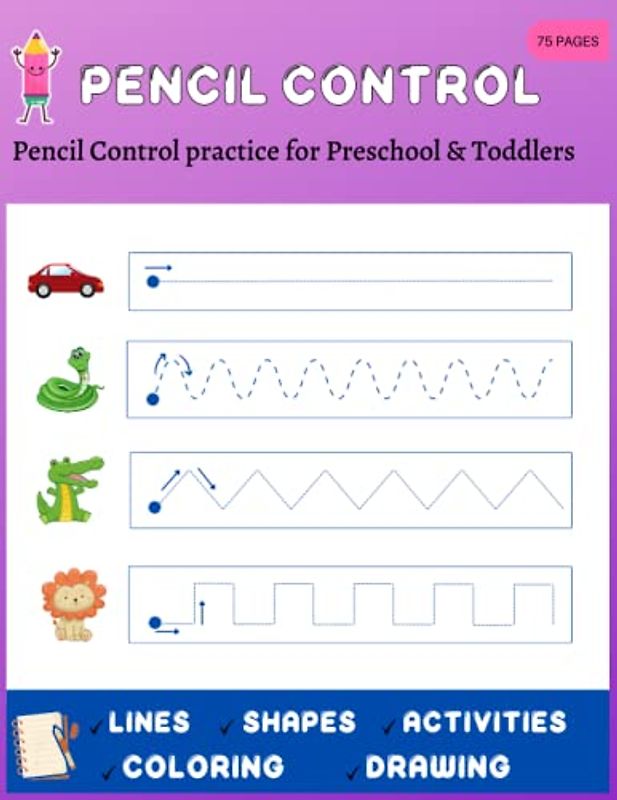 Pencil Control Tracing Workbook for Kids Pencil Control Activity Booklet: First Book of Patterns for Pencil Control