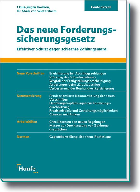 Das neue Forderungssicherungsgesetz