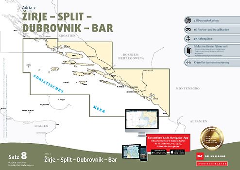 Sportbootkarten Satz 8: Adria 2 (Ausgabe 2021/2022)