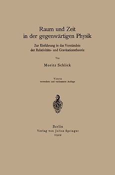 Raum und Zeit in der gegenwärtigen Physik