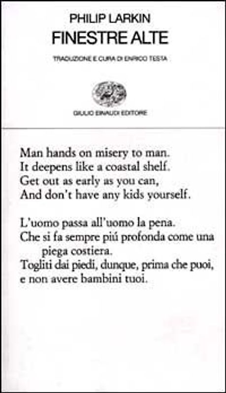 Finestre alte. Testo inglese a fronte