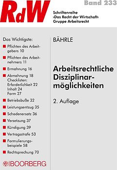Arbeitsrechtliche Disziplinarmöglichkeiten