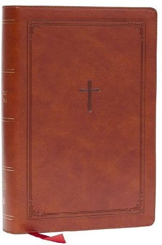KJV Giant Print End-Of-Verse Reference Bible, Brown Leathersoft, Red Letter, Comfort Print