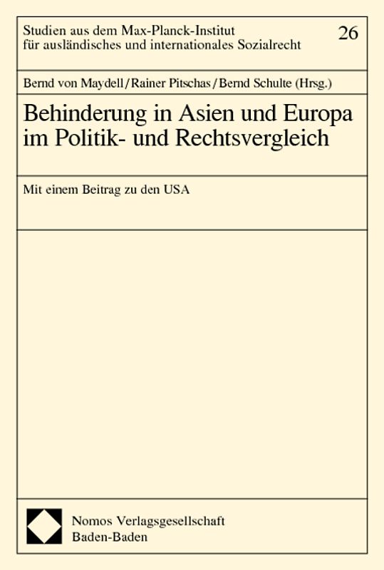 Behinderung in Asien und Europa im Politik- und Rechtsvergleich