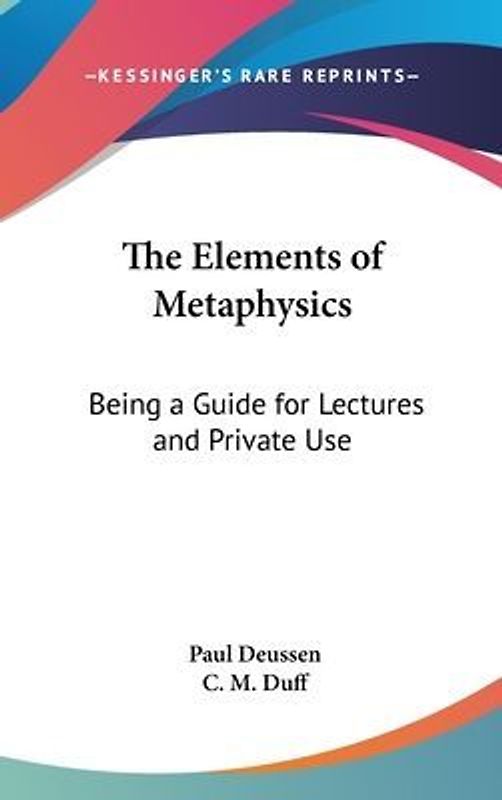 The Elements Of Metaphysics