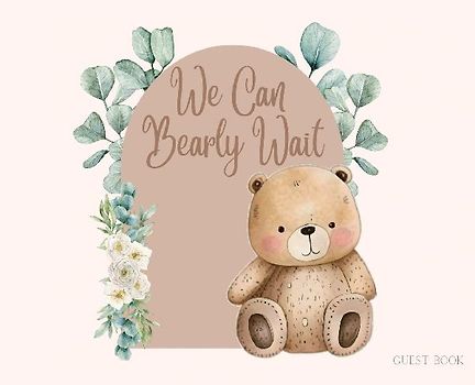 Bear Baby Shower hardback Guest Book (landscape)