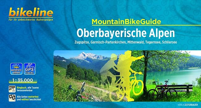 Oberbayerische Alpen. Zugspitze, Garmisch-Partenkirchen, Mittenwald, Tegernsee, Schliersee. 1:35.000