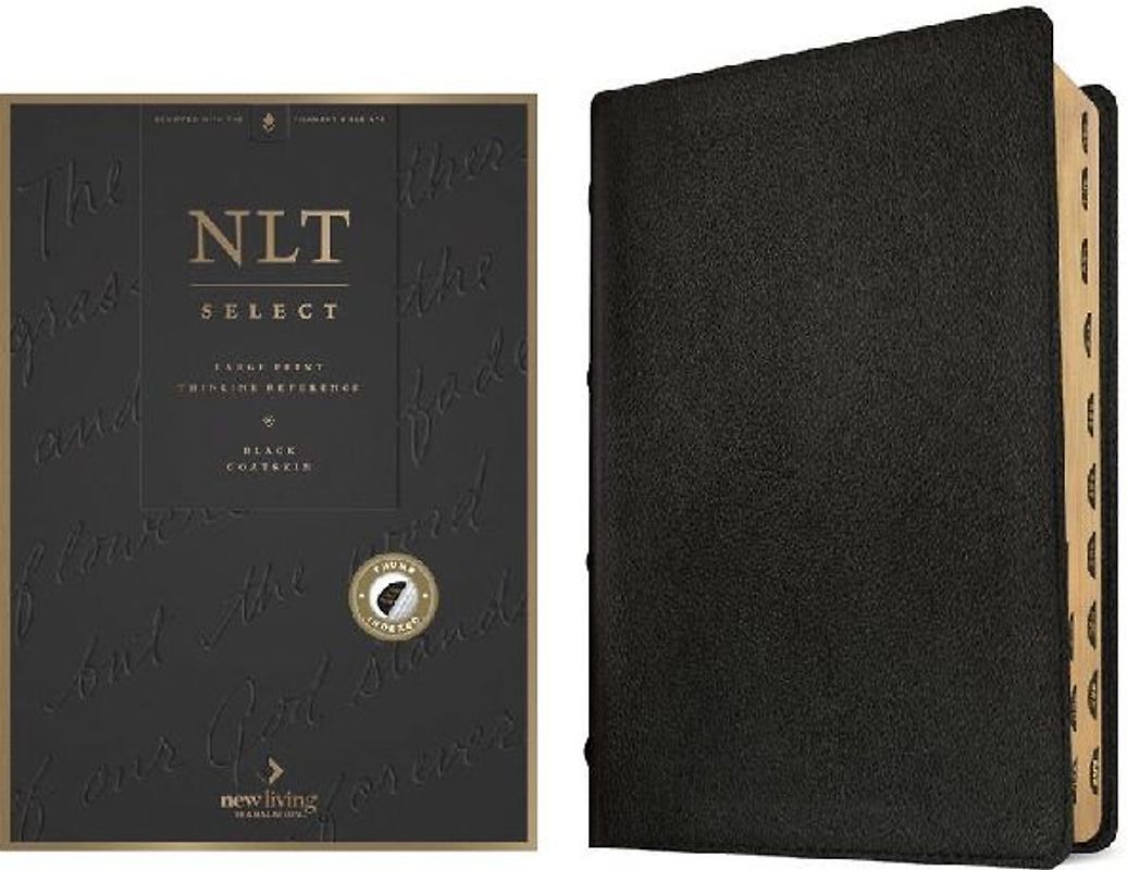 NLT Select Large Print Thinline Reference Bible, Filament Enabled (Goatskin Leather, Black, Indexed, Red Letter)