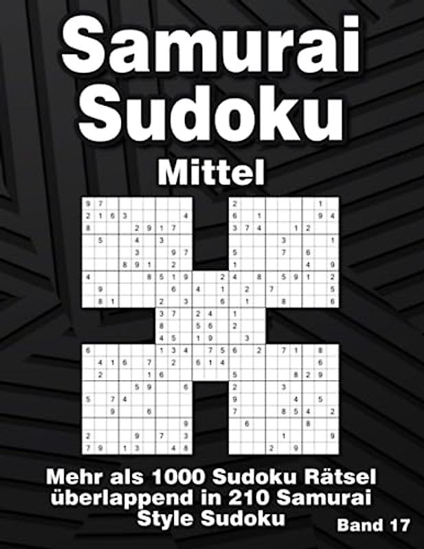 Samurai Sudoku Mittel: Sudoku Variation mit 210 Samurai Style Rätsel