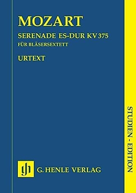 Serenade Es-dur KV 375 für je 2 Klarinetten, Hörner und Fagotte, Studien-Edition: Besetzung: Kammermusik mit Blasinstrumenten (Studien-Editionen: Studienpartituren)