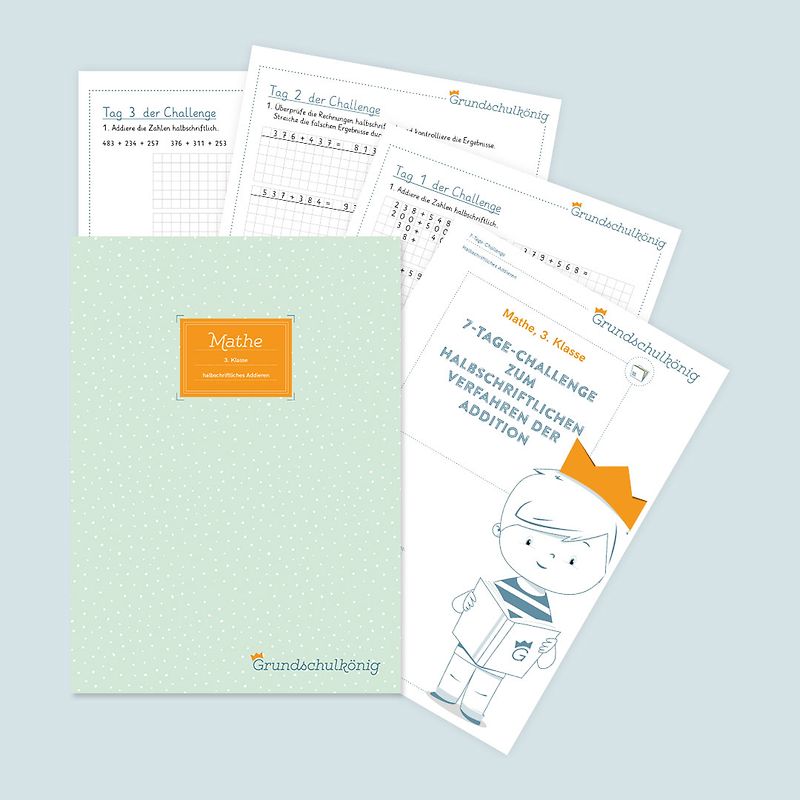 7-Tage-Challenge zum halbschriftlichen Verfahren der Addition, 3. Klasse