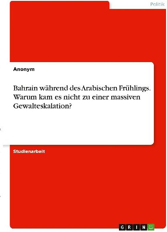 Bahrain während des Arabischen Frühlings. Warum kam es nicht zu einer massiven Gewalteskalation?
