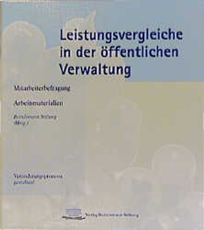 Leistungsvergleiche in der öffentlichen Verwaltung