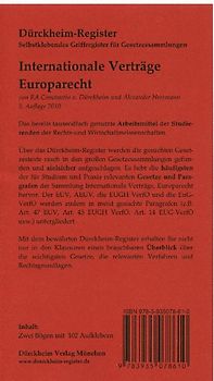 Griffregister für Sartorius 2 (2011): Internationale Verträge, Europarecht, 102 bedruckte Griffregister