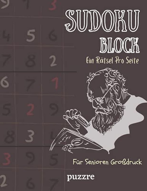 Sudoku Block Ein Rätsel Pro Seite Für Senioren Großdruck: Denksport Spiele Logical Mit Lösungen