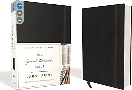 NIV, Journal the Word Bible, Large Print, Hardcover, Black: Reflect, Journal, or Create Art Next to Your Favorite Verses