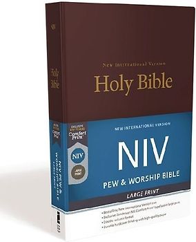 NIV, Pew and Worship Bible, Large Print, Hardcover, Burgundy