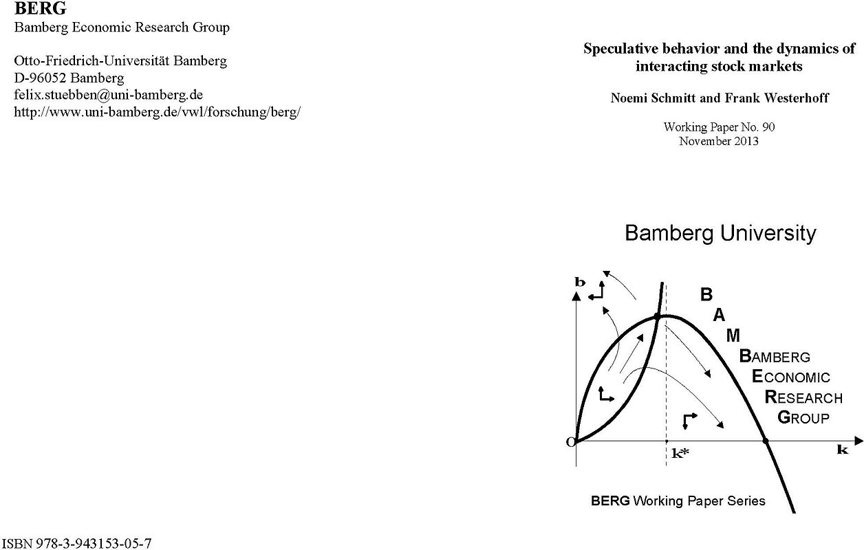 Speculative behavior and the dynamics of interacting stock markets