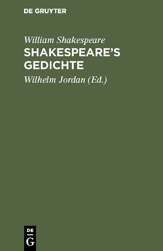 Shakespeare’s Gedichte