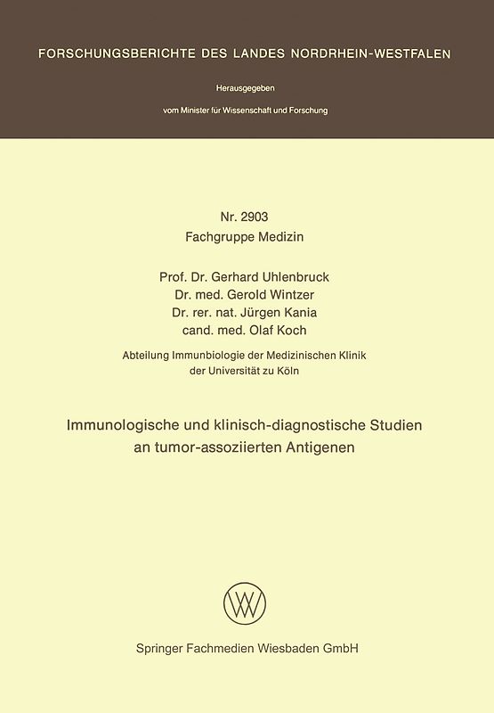 Immunologische und klinisch-diagnostische Studien an tumor-assoziierten Antigenen