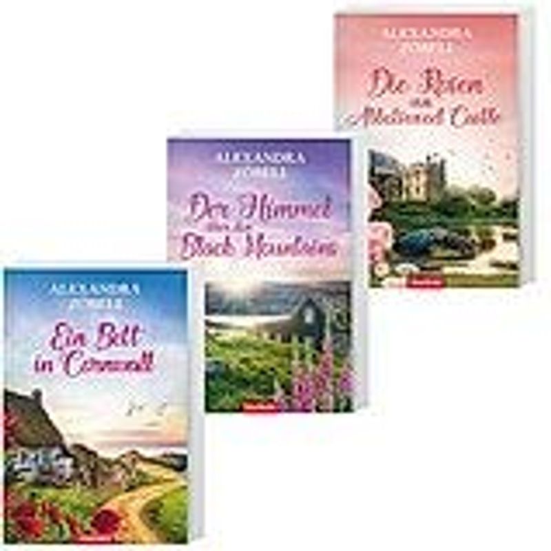 Ein Bett in Cornwall / Der Himmel über den Black Mountains / Die Rosen von Abbotswood Castle - Alexandra Zöbeli [Taschenbuch, Weltbild, 3 Bände]