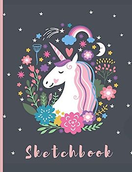 Sketchbook for Girls: A Cute Unicorn Sketchbook for Kids, 108+ Large Pages of 8.5"x11" With Blank Paper To Drawing, Doodling, Journal ,Sketching ( Matte Blank Unlined Edition )
