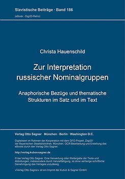 Zur Interpretation russischer Nominalgruppen