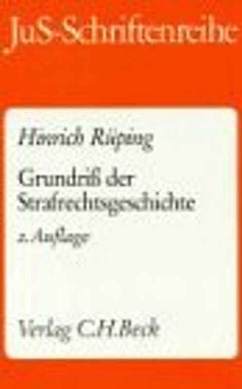 Grundriss der Strafrechtsgeschichte
