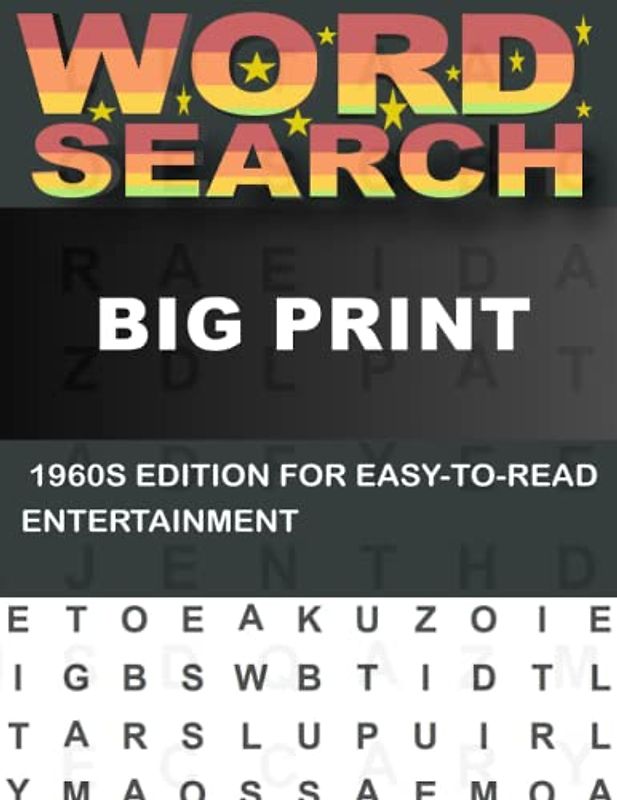 Big Print Word Search For Adults: 1960s Edition for Seniors and Kids