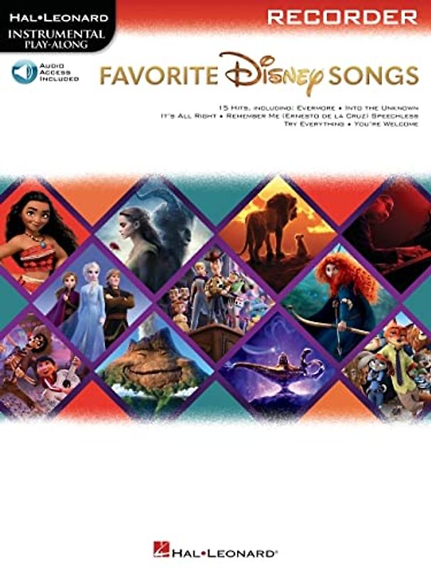 Favorite Disney Songs: Instrumental Play-along for Recorder, Includes Downloadable Audio
