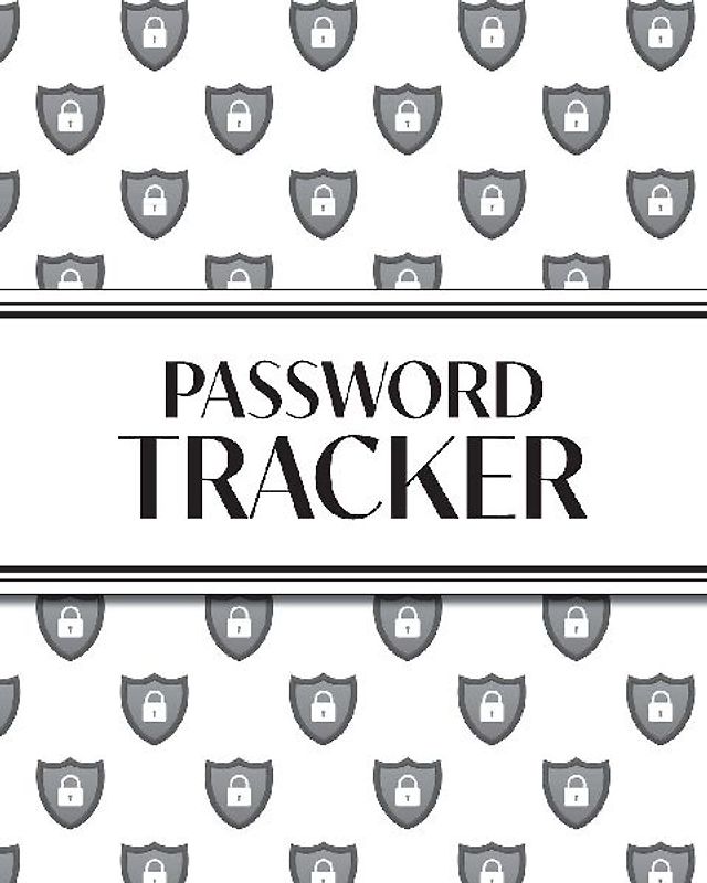 XL Large Print Password Tracker (Lock Shield Gray)
