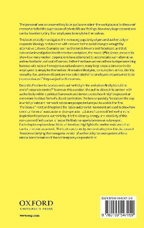 Authenticity and the Cultural Politics of Work