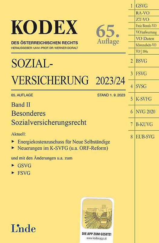KODEX Sozialversicherung 2023/24, Band II