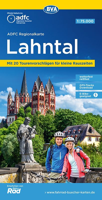 BVA ADFC Regionalkarte Lahntal, mit Knotenpunkten 1:75.000