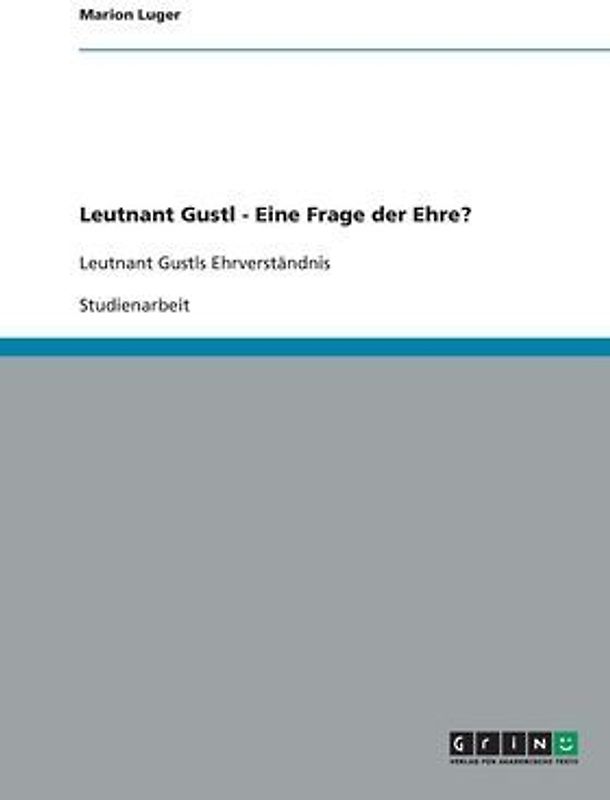 Leutnant Gustl - Eine Frage der Ehre?