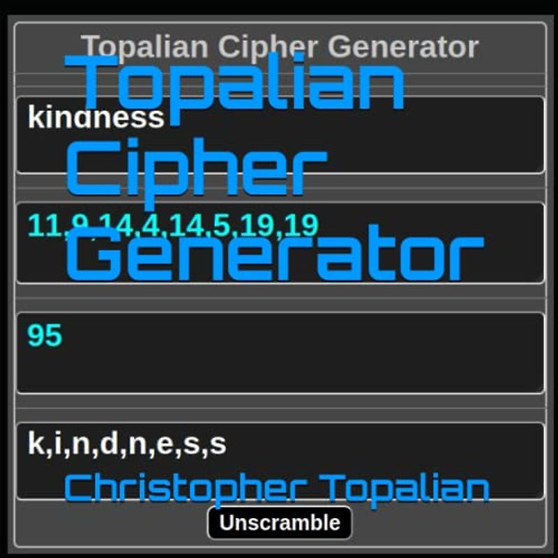 Topalian Cipher Generator