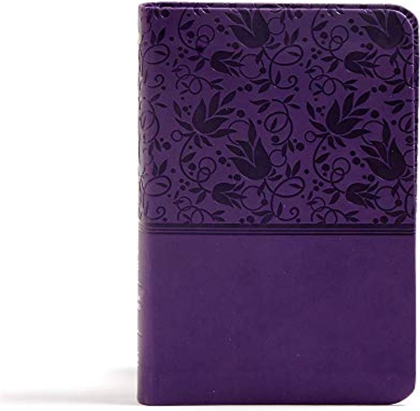 CSB Large Print Compact Reference Bible, Purple Leathertouch