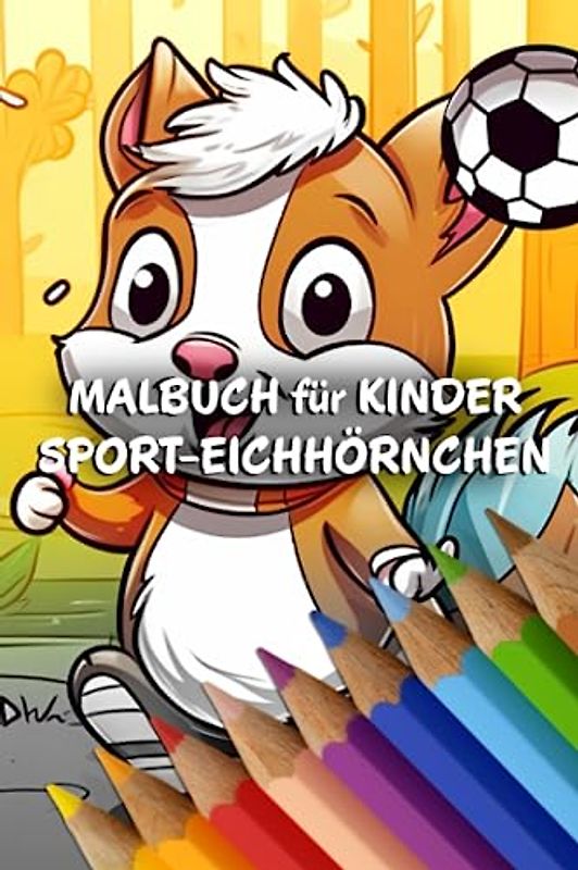 Malbuch für Kinder: Sport-Eichhörnchen (Sporttiere - Malbücher für Kinder)