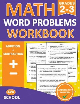 Math Word Problems Workbook For Grades 2-3 Addition And Subtraction With Answers: Math 100 Practice Pages of Addition Subtraction Word Problems With ... | Math word problem worksheets for grades 2-3