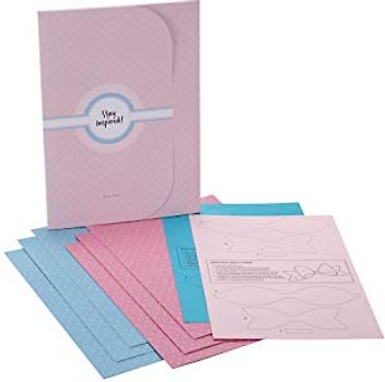 Geschenkpapier 6 Bögen A2: Edel, hochwertiges Geschenkpapier, Packpapier, Bastelpapier. Geschenkverpackung Set für jeden Anlass blau & rosa ... - inkl. 2 Bastelschleifen zum Verpacken
