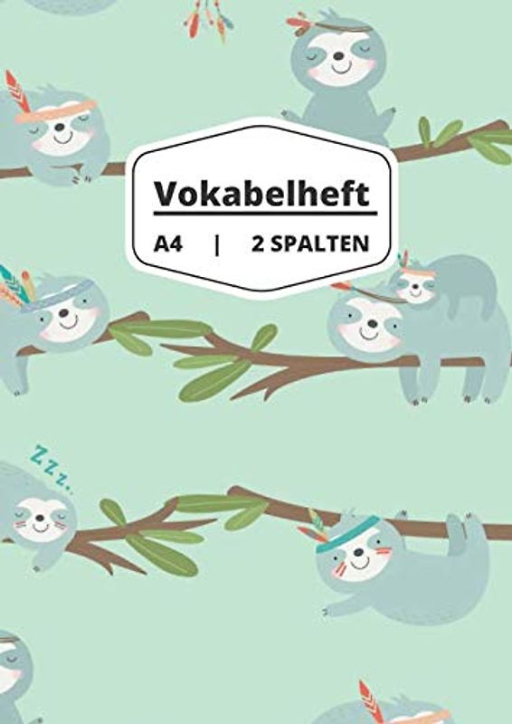 Vokabelheft A4 2 Spalten: liniertes Schulheft in DIN A4 Format mit 70 Seiten fuer Vokabeln und Fremdsprachen ( Englisch, Franzoesisch,italenisch latein etc.)