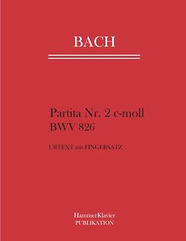 Bach Partita Nr. 2c-moll: BWV 826 Urtext mit Fingersatz