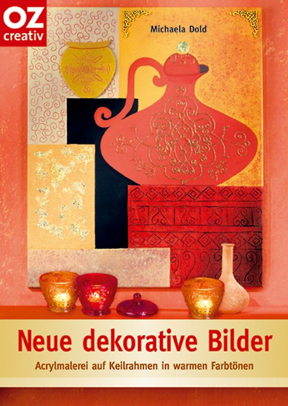 Neue dekorative Bilder. Acrylmalerei auf Keilrahmen in warmen Farbtönen