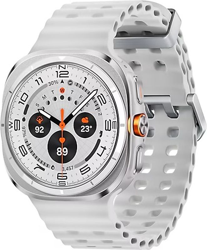 Samsung Galaxy Watch Ultra (2025) 47 mm Boîtier en titane couleur blanc titane avec bracelet Sport Extrême blanc [Wi-Fi + Cellulaire]