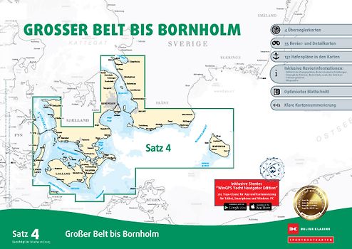 Sportbootkarten Satz 4: Großer Belt bis Bornholm (Ausgabe 2025)