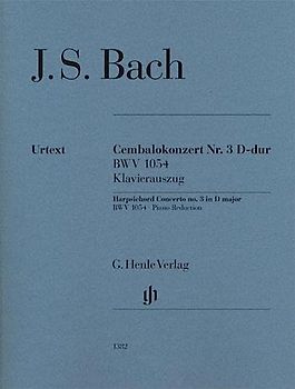 Cembalokonzert Nr. 3 D-dur BWV 1054: Instrumentation: 2 Pianos, 4-hands, Piano Concertos (G. Henle Urtext-Ausgabe)