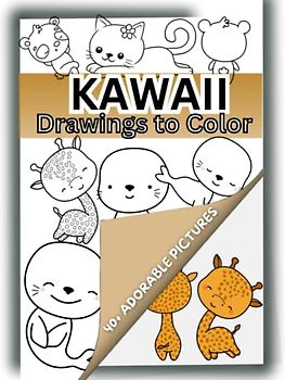 Kawaii: DRAWINGS TO COLOR, 40+ADOROBLE PICTURES